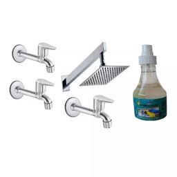 Fastgear 5 Pcs Fusion Stainless Steel Silver Chrome Finish Faucet Set with Shower, FG1001-picture-1