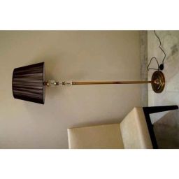 Tucasa Metal Classic Floor Lamp with Black Satin Shade, P8-F-image-27