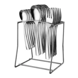 Elegante 18 Pcs Jasmine Stainless Steel Vectra Cutlery Set, SL-135 (Pack of 3)-image-3