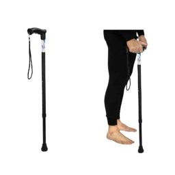Stergic Next Stainless Steel Black Walking Stick with Adjustable Height, STER-0028-22