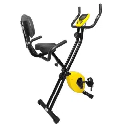 Dolphy 120kg Alloy Steel Black &a; Yellow Folding Exercise X Bike with 8 Level Adjustable Resistance, Arm &a; Backrest, DGC2-Y-picture-19