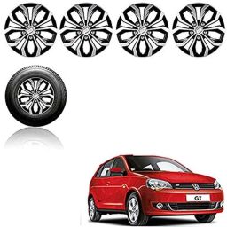 Auto Pearl 4 Pcs 15 inch Black ABS Press Type Hubcap Wheel Cover Set with Retention Ring for Volkswagen PoloVivoGT-picture-16
