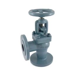 Zoloto 32mm Cast Iron Angle Pattern Flanged Globe Steam Stop Valve, 1066-image-28