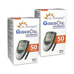 Dr. Morepen 50 Pcs Gluco One BG-03 Multicolor Blood Glucose Test Strips Set (Pack of 2)-1