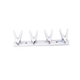 Aquieen 4 Point Malleable Chrome V Shaped Coat Hook Hanger-image-10