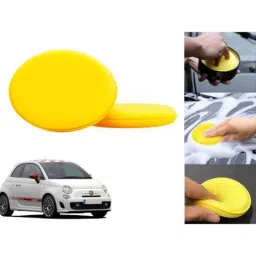 Auto Pearl Polyurethane Beige Washing &a; Waxing Polish Foam Sponge for 500 Abarth (Pack of 2)-picture-8