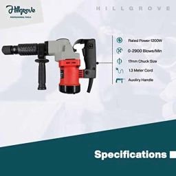 Hillgrove 1200W Demolition Hammer Concrete Breaker with 2 Bits &a; 8 Pcs Double Open End Wrench, HGCM1387 image 3