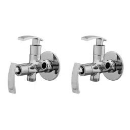 Spazio Pulse Smartbuy Brass Chrome Finish 2 Way Angle Valve with Wall Flange (Pack of 2)-picture-33