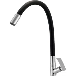 IRIS Qubix Brass Chrome Finish Black Flexible Swan Neck Basin Tap-17