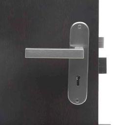 Handle Waala LB-201 8 inch Stainless Steel Silver Round Ky Plate Mortise Door Lock Set-image-76