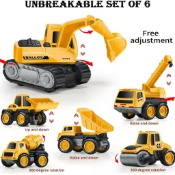 Unbreakable Engineering Automobile Construction Car Toys Set for Children Kids Crane Excavator Road Roller Forklift Mixer Truck Transporter Truck Machine Construction Toys-5
