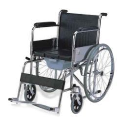 Karma Rainbow 6 Rexine &a; Mild Steel Commode Wheelchair-image-33