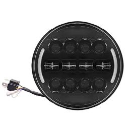 AllExtreme Ex12Aw1 7 inch Full Ring Round White Led Headlight With Hi/Low Beam Amber &a; White Angel Eye Lamp Compatible With Royal Enfield Bullet, Harley Davidson Jeep Wrangler (75W)-17