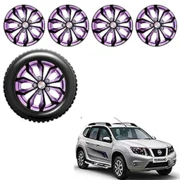 Auto Pearl 4 Pcs 15 inch ABS Black &a; Violet Car Wheel Cover Set for Nissan Terrano-picture-16