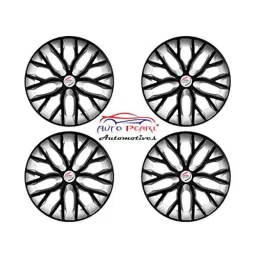 Auto Pearl 4 Pcs 13 inch ABS &a; Plastic Black &a; Silver Press Type Fitting Car Wheel Cover Set for All Cars-image-48