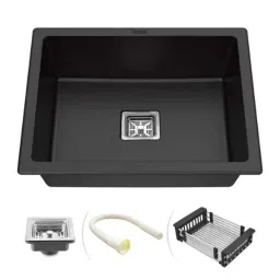 Ruhe 24x18x9 inch Quartz Black Matt Finish Single Bowl Kitchen Sink, 13-0118-01-picture-45