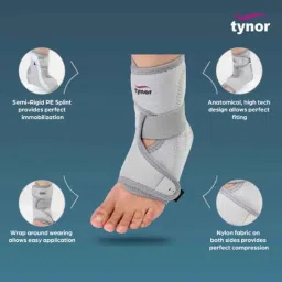 Tynor Neoprene Ankle Support, Size: Universal image 3