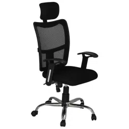 High Living Bravo HB Net &a; Cloth High Back Black Office Chair (Pack of 2)-26