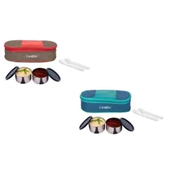 Carrolite 400ml Multi Colour Stainless Steel Lunchbox Buy 1 Get 1 Free, Comboblack_013 (Pack of 3)-image-58