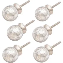 Atom GK001 Silver Crystal Glass Cabinet Door knob (Pack of 6)-image-74