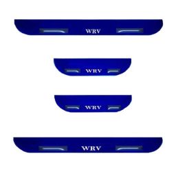 Car Accessories Hub 4 Pcs Acrylic Black Sill Scuff Plate Set with Blue LED for Honda WRV All Model-45