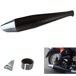 AllExtreme EX099 Black with Chrome Tail Chrome Tail Dolphin Style Silencer with Glasswool-picture-44