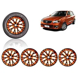 Auto Pearl 4 Pcs 13 inch ABS Black &a; Orange Press Type Fitting Car Wheel Cover Set for Maruti Alto K10 Old-image-41