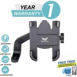 Miwings 8.5x10cm Aluminum Alloy Black Mobile Holder for Bike-34