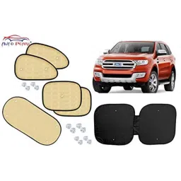 Auto Pearl 6 Pcs PVC &a; Mesh Beige Window, Front &a; Rear Sun Shade Set for Ford Endeavour 2017-picture-8