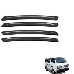 Kozdiko 4 Pcs Rubber Black Car Bumper Protector Set with Chrome Strip for Maruti Suzuki Omni-picture-37