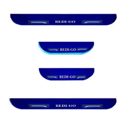 Car Accessories Hub 4 Pcs Acrylic Black Sill Scuff Plate Set with Blue LED for Datsun Redi-Go All Model-image-89