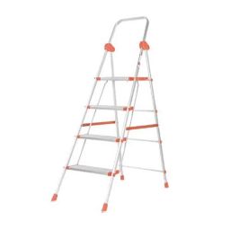 Bathla Surge 4 Step Silver &a; Orange Aluminium Ladder-image-73