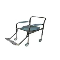 Karma Rainbow 9 Mild Steel Commode Chair with Armrest &a; Filpup Leg Rest-picture-17