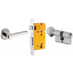 Dorset ML Series Art 70mm Stainless Steel Silver Chrome Finish Door Handle Lock Set with Knob &a; Key (Pack of 3)-picture-20