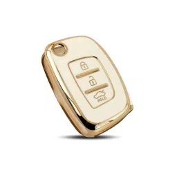Flymaster Thermoplastic Polyurethane White TPU Car Key Cover, WHITE-TPURKE-9-image-81