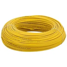 Polycab 4 Sqmm 1.1kV 1 Core Copper PVC Insulated FRLS Yellow Wire, Length: 200 m-picture-36