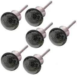 Atom 1.25 Inch Natural Small Handmade Glass Bubble Cabinet Door knob (Pack of 6)-image-83