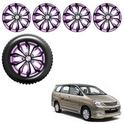 Auto Pearl 4 Pcs 15 inch Black Voilet ABS Press Type Hubcap Wheel Cover Set with Retention Ring for Toyota Innova20052012-picture-42