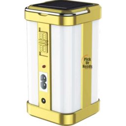 Pick Ur Needs 40W Four Tube Gold Rechargeable Solar Emergency Light, 860-21