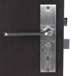 Homexpert Bullet-CYS-BSK 8 inch 60mm Stainless Steel Silver Cylindrical Plate Both Side Key Mortise Door Lock Set-image-88