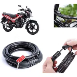 Auto Pearl PVC &a; Plastic Black Combination Cable Lock for Star City BS6-picture-32