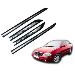 SureStrive 4 Pcs Black &a; Silver Side Door Car Beading Set for Maruti Suzki Esteem All Model-43