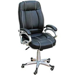 KDF Mart Upholstery Fabric Black Medium Back Adjustable Executive Swivel Chair with Back Support, MIS112-image-66