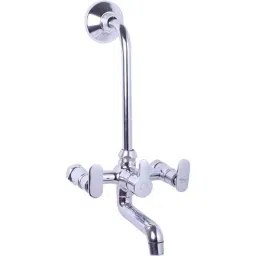 Prestige Snow Brass Chrome Finish Telephonic Wall Mixer with Bend-18