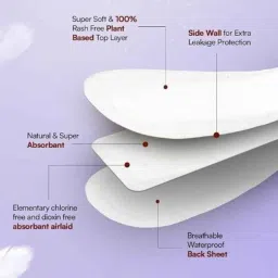 Flawsome 30 Pcs Sensitive Sanitary Pad Set with Paper Disposal Pouches, Size: L (Pack of 2) image 3