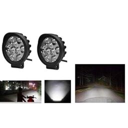 AOW LED Small Round Auxiliary Bike Fog Lamp Light Assembly White (Set of 2) with Switch for Hero Ambition-20
