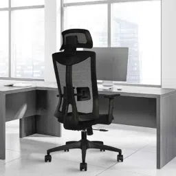 Rose Henley Mesh Black High Back Revolving Ergonomic Office Chair-image-86