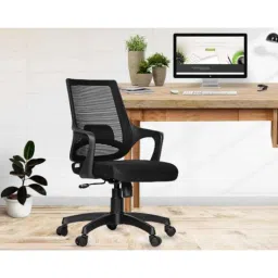 Da URBAN Vasto Black Mid-Back Revolving Mesh Ergonomic Chair for Home &a; Office-picture-48