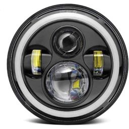 AllExtreme EX989H1 7 inch 75W Hi-Low Beam &a; Angel Eye Full Ring Round LED Headlight-43