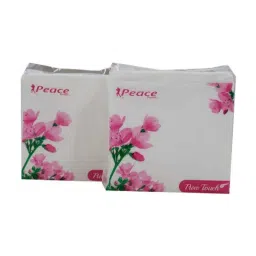 Peace 50 Pulls 1 Ply 30x30cm Pure Touch Napkin Virgin Tissues Box (Pack of 4)-24